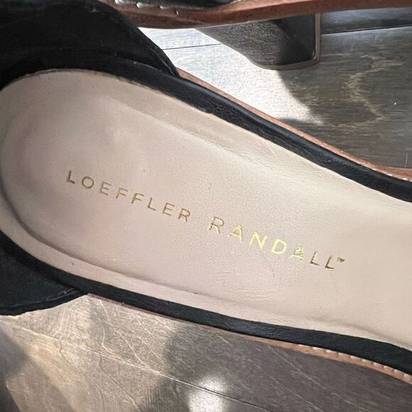 Loeffler Randal Women Ankle Strap 4" Heel Leather Sandals, Black, Size 10M - Picture 3 of 14